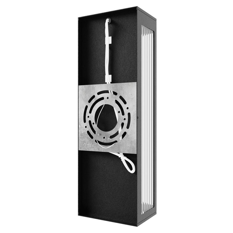 Avenue Lighting Avenue Outdoor LED 18" Sconce, Black/Ribbed Glass