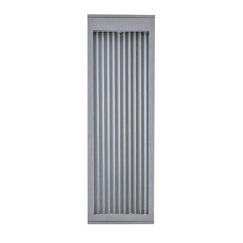 Avenue Lighting Avenue Outdoor 18in 1-Light Outdoor Sconce | Modern Silver Aluminum and Ribbed Glass | Entryway & Covered Patio | Model AV9902-SLV