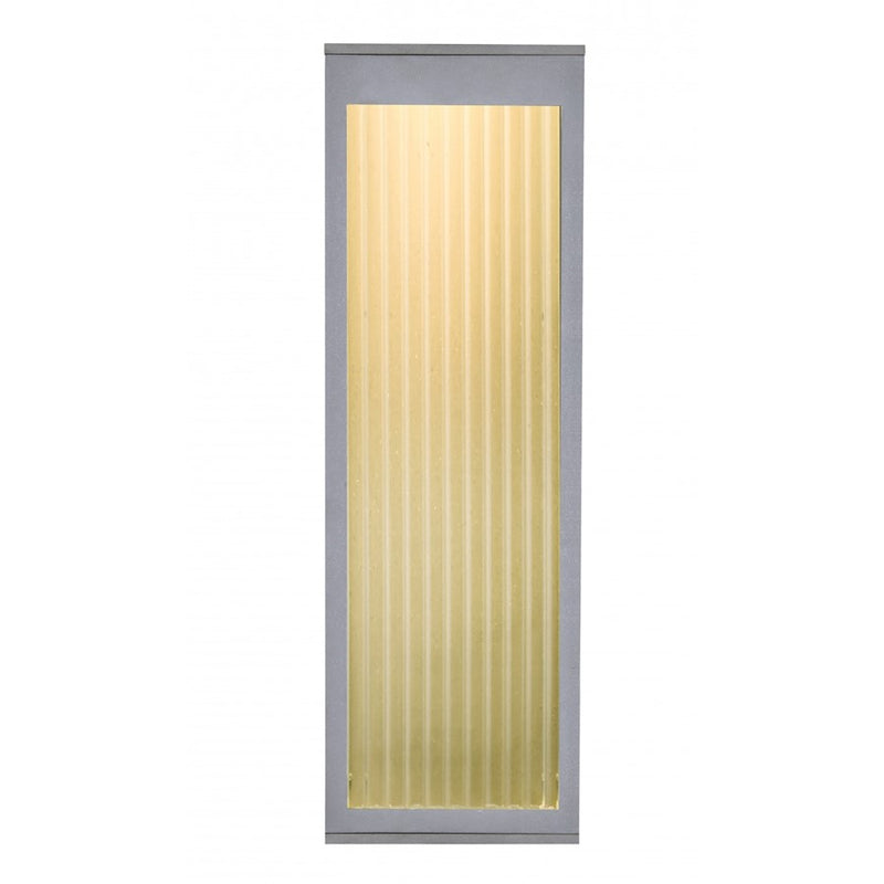 Avenue Lighting Avenue Outdoor LED 18" Sconce, Silver/Ribbed Glass