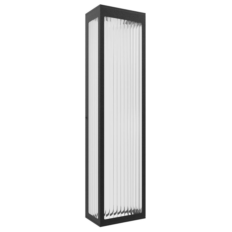 Avenue Lighting Avenue Outdoor LED 24" Sconce, Black/Ribbed Glass