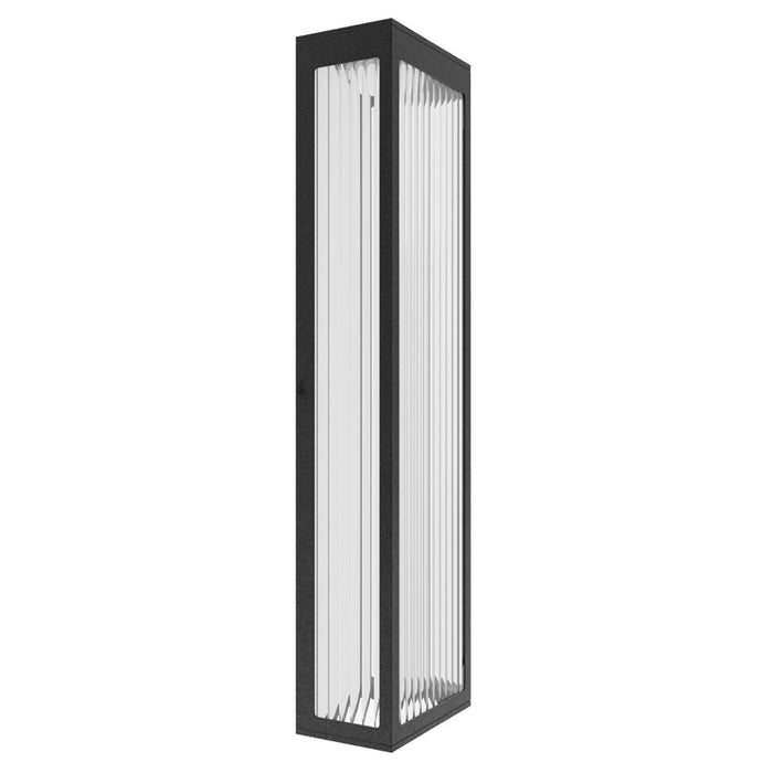 Avenue Lighting Avenue Outdoor LED 24" Sconce, Black/Ribbed Glass