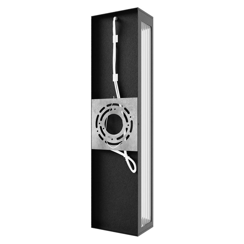 Avenue Lighting Avenue Outdoor LED 24" Sconce, Black/Ribbed Glass