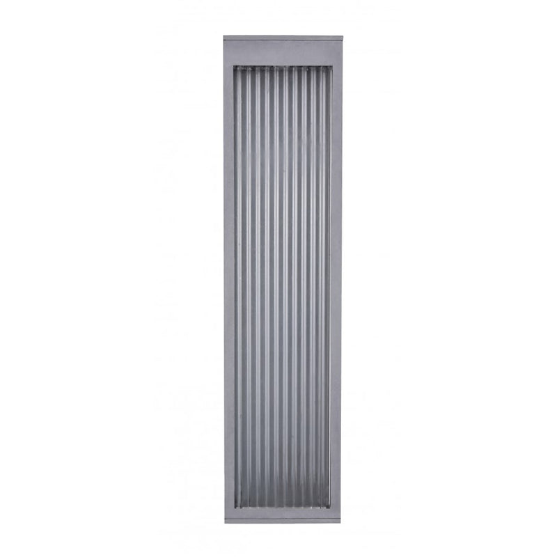Avenue Lighting Avenue Outdoor 24in 1-Light Outdoor Sconce | Modern Silver Aluminum and Ribbed Glass | Entryway & Covered Patio | Model AV9903-SLV