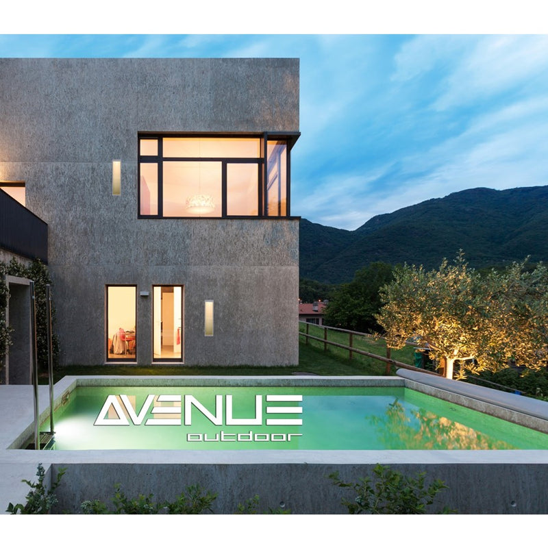 Avenue Lighting Avenue Outdoor 24in 1-Light Outdoor Sconce | Modern Silver Aluminum and Ribbed Glass | Entryway & Covered Patio | Model AV9903-SLV