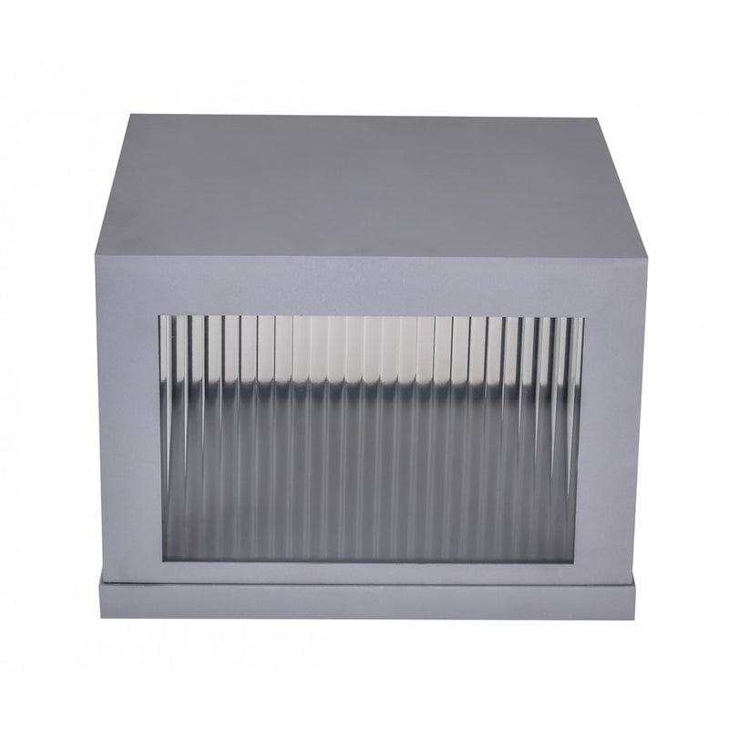 Avenue Lighting Avenue Outdoor LED 10" Sconce, Silver/Ribbed Glass