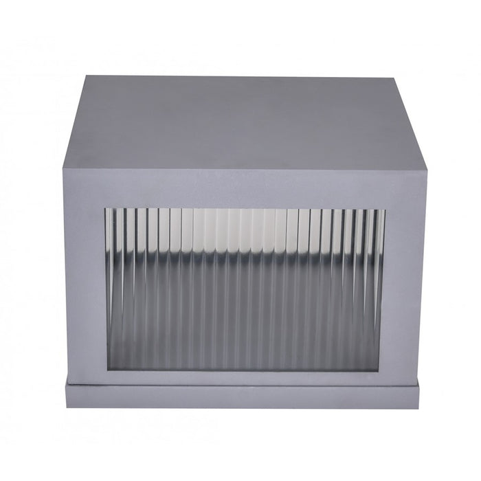 Avenue Lighting Avenue Outdoor LED 10" Sconce, Silver/Ribbed Glass - AV9905-SLV