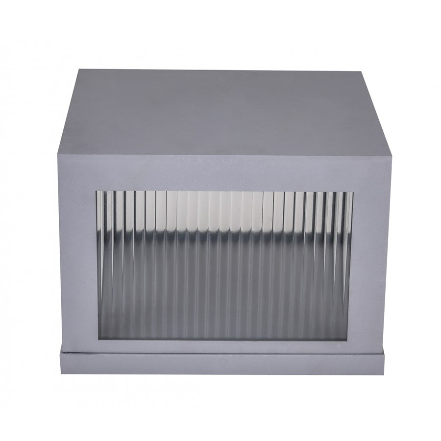 Avenue Lighting Avenue Outdoor LED 10" Sconce, Silver/Ribbed Glass - AV9905-SLV