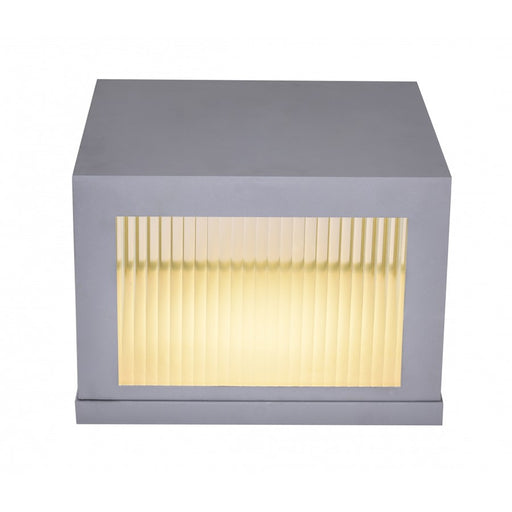 Avenue Lighting Avenue Outdoor LED 10" Sconce, Silver/Ribbed Glass