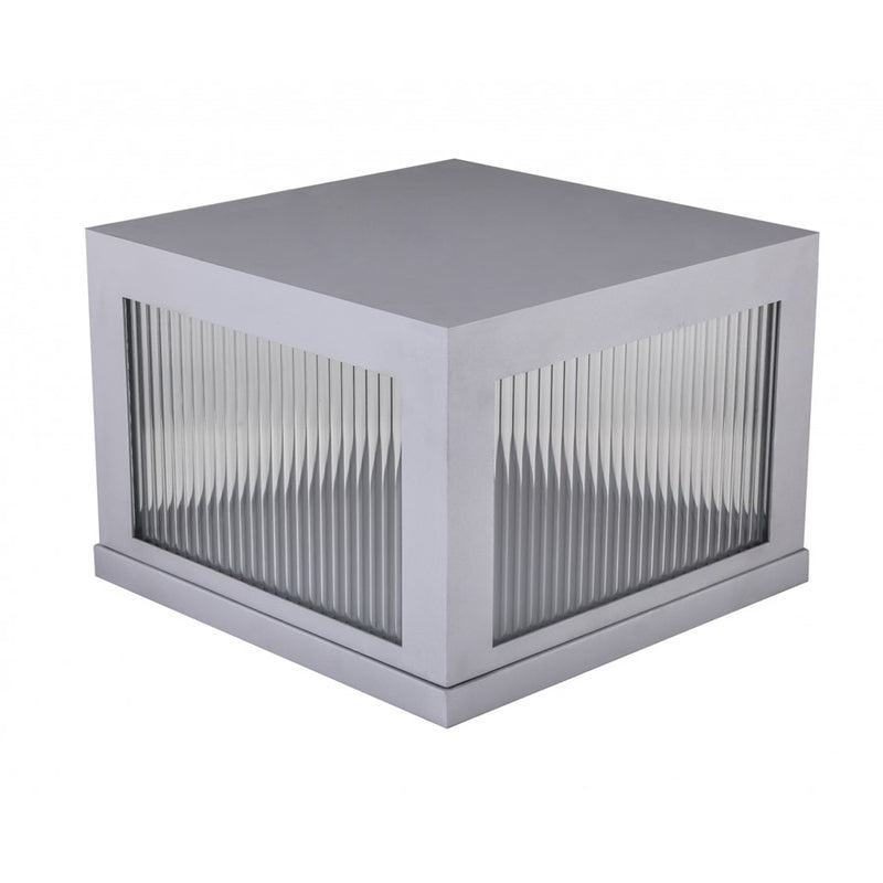 Avenue Lighting Avenue Outdoor LED 10" Sconce, Silver/Ribbed Glass