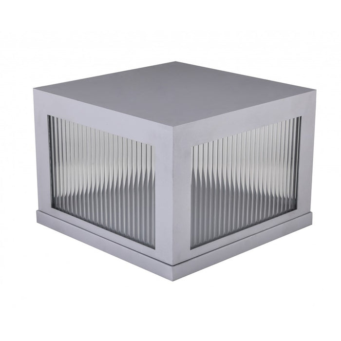 Avenue Lighting Avenue Outdoor LED 10" Sconce, Silver/Ribbed Glass