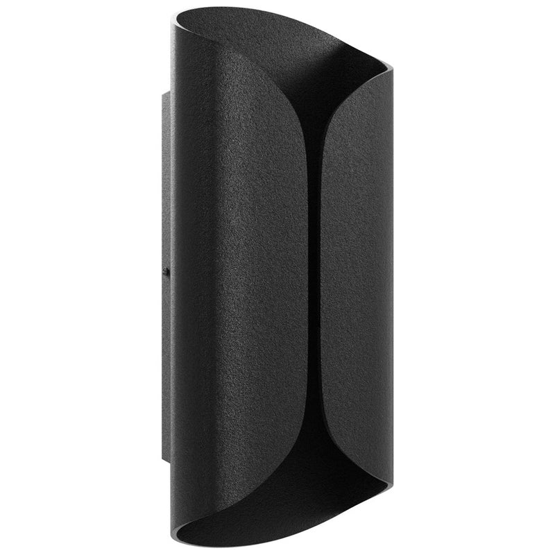 Avenue Lighting Avenue Outdoor 14in 1-Light Outdoor Sconce | Modern Black Aluminum Curved | Entryway & Covered Patio | Model AV9909-BLK