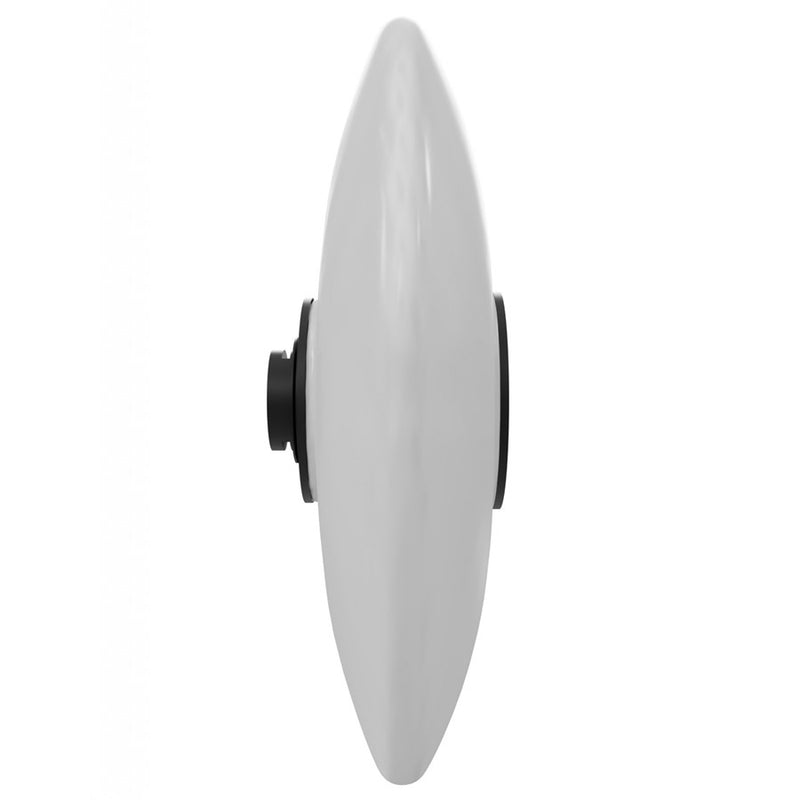 Avenue Lighting Fremont Disc 1-Light Wall Sconce | Sleek Modern White Glass and Black | Hallway & Bathroom Vanity | 9 x 9 x 3 in | Model G201
