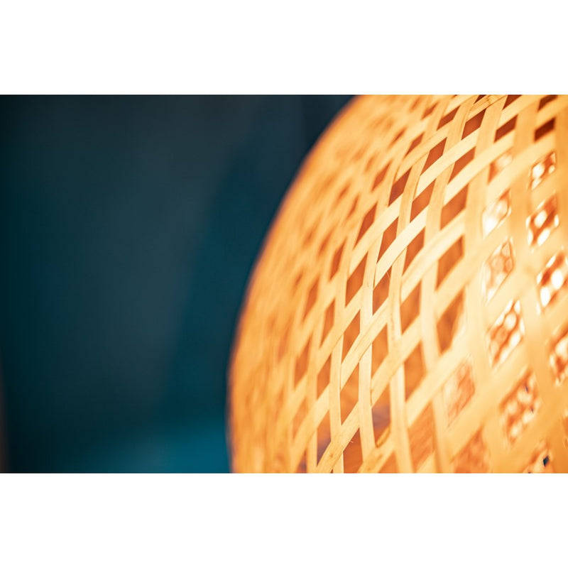 Avenue Lighting Tulum 1 Light 9" Pendant, Bamboo Wicker And Black