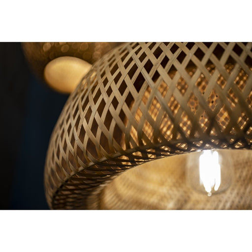 Avenue Lighting Tulum 1 Light 8" Pendant, Bamboo Wicker And Black