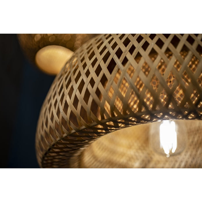 Avenue Lighting Tulum 1 Light 8" Pendant, Bamboo Wicker And Black