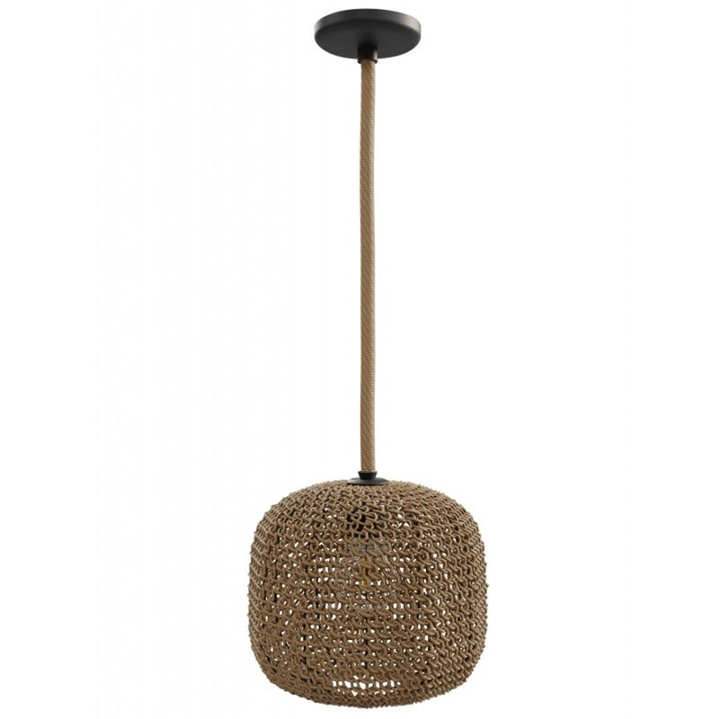 Avenue Lighting Malibu 1 Light 9" Pendant, Natrual Hemp Rope