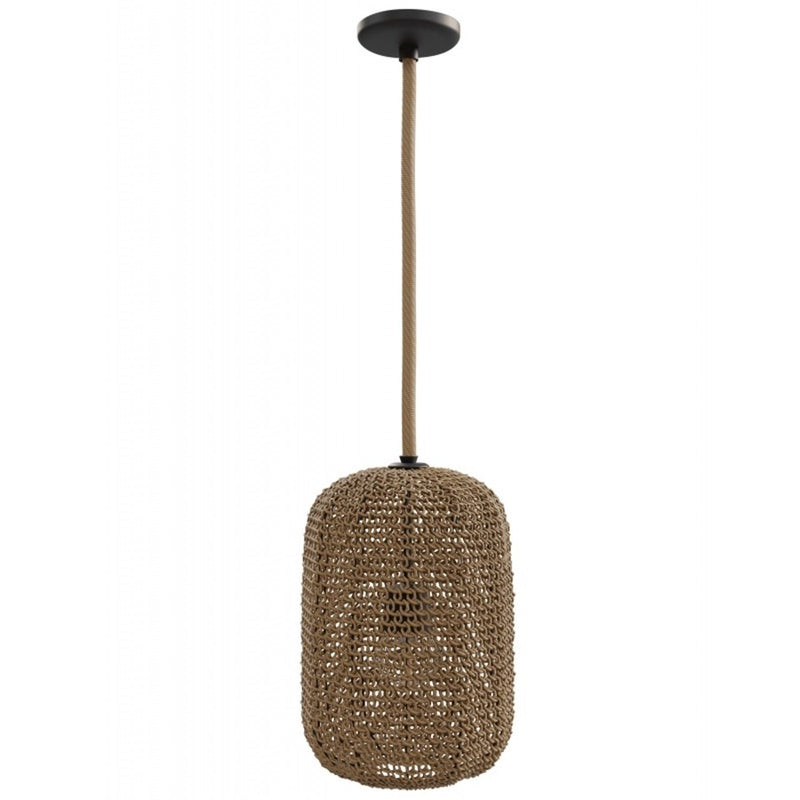 Avenue Lighting Malibu 1 Light 16" Oval Pendant, Natrual Hemp Rope