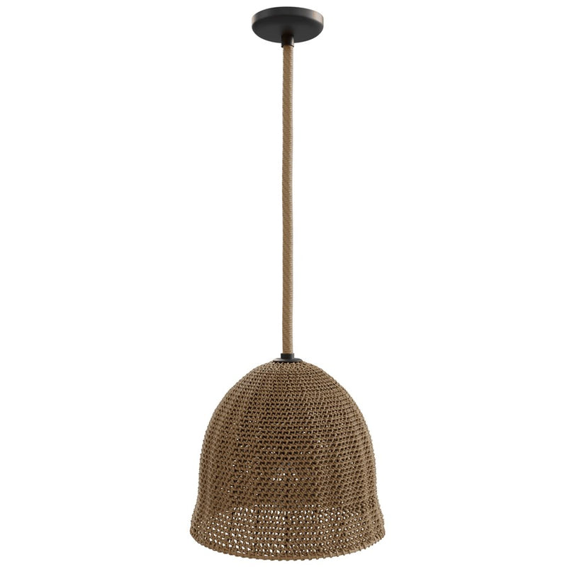 Avenue Lighting Malibu 1 Light 16" Bell Pendant, Natrual Hemp Rope