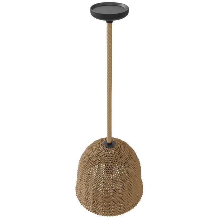 Avenue Lighting Malibu 1 Light 16" Bell Pendant, Natrual Hemp Rope