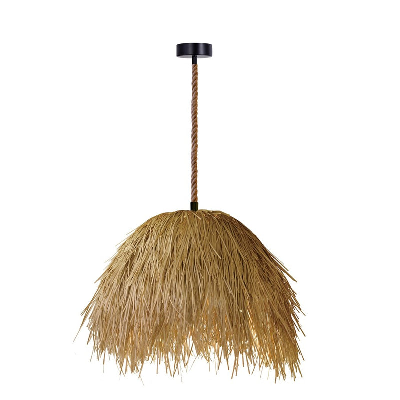 Avenue Lighting Malibu 28in 1-Light Pendant | Coastal Hemp Rope and Black | Kitchen Island & Dining Room | 22 x 28 x 28 in | Model HF1009-RP