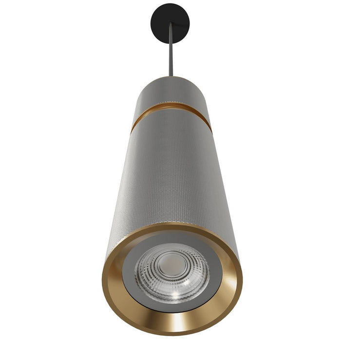 Avenue Lighting Cicada 1Lt 10" Pendant, KnurledLt Grey With Brass