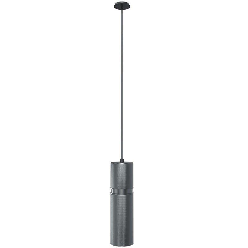 Avenue Lighting Cicada 10in 1-Light Pendant | Art Deco Knurled Dark Grey and Pewter Aluminum | Kitchen Island & Dining Room | Model HF1073-LDG