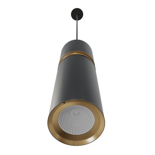 Avenue Lighting Cicada 1Lt 10" Pendant, Knurled Dark Grey/Brass