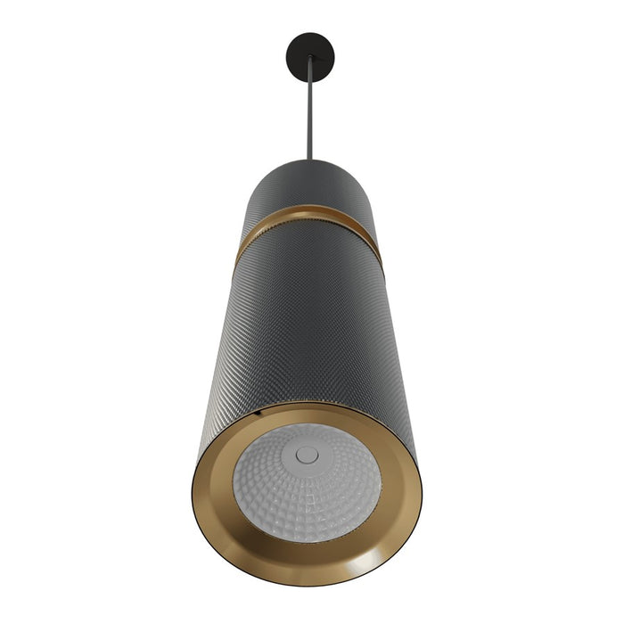 Avenue Lighting Cicada 1Lt 10" Pendant, Knurled Dark Grey/Brass