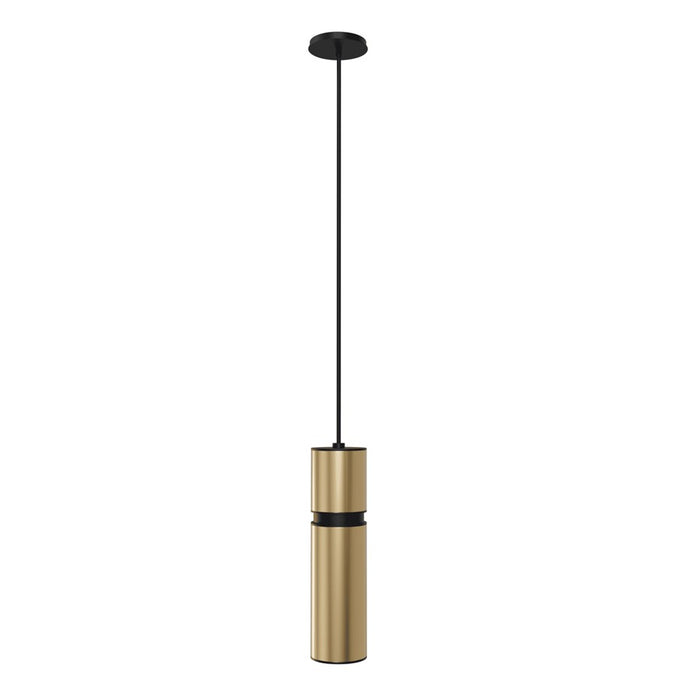 Avenue Lighting Cicada 1 Light 10" Pendant, Smooth Brass With Black - HF1076-BBK