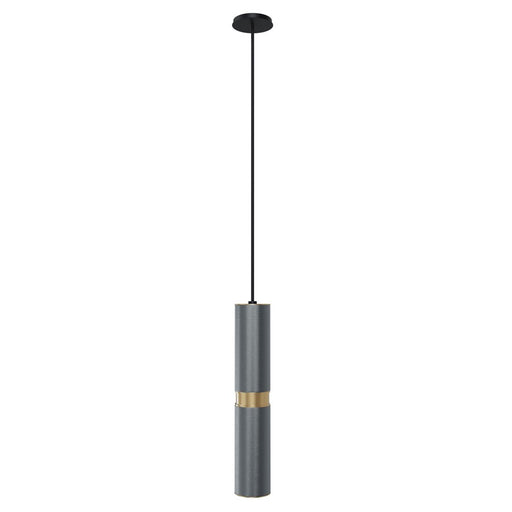 Avenue Lighting Cicada 1Lt 13" Pendant, KnurledLt Grey With Brass