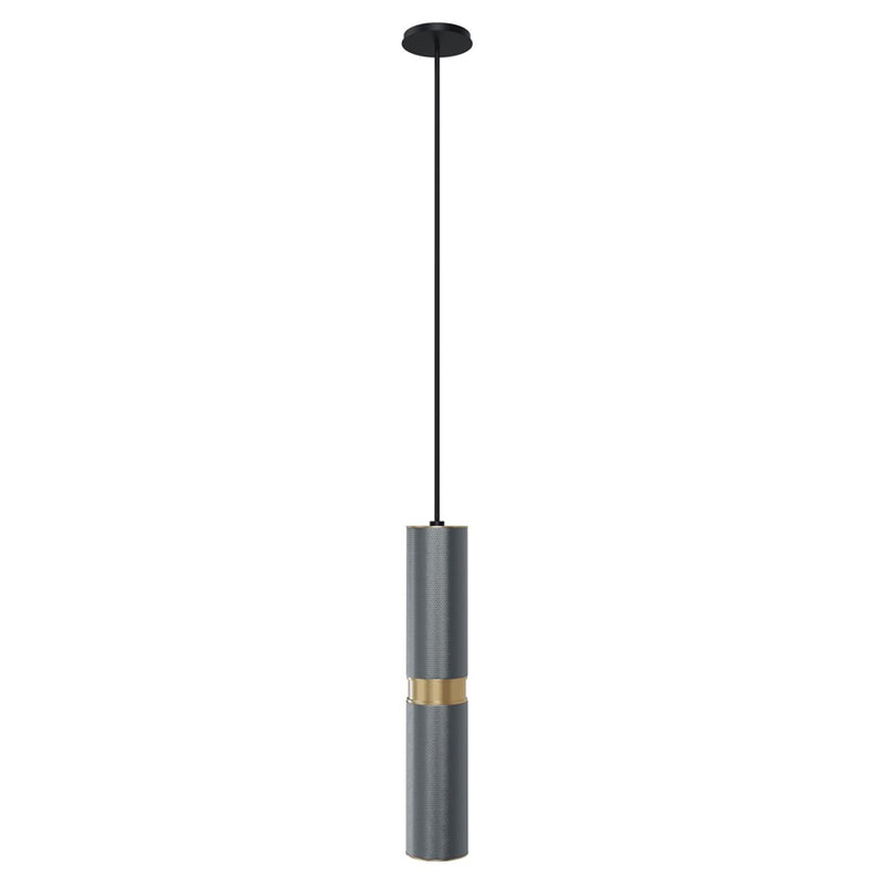 Avenue Lighting Cicada 13in 1-Light Pendant | Art Deco Knurled Light Grey and Brass Aluminum | Kitchen Island & Dining Room | Model HF1077-BLG