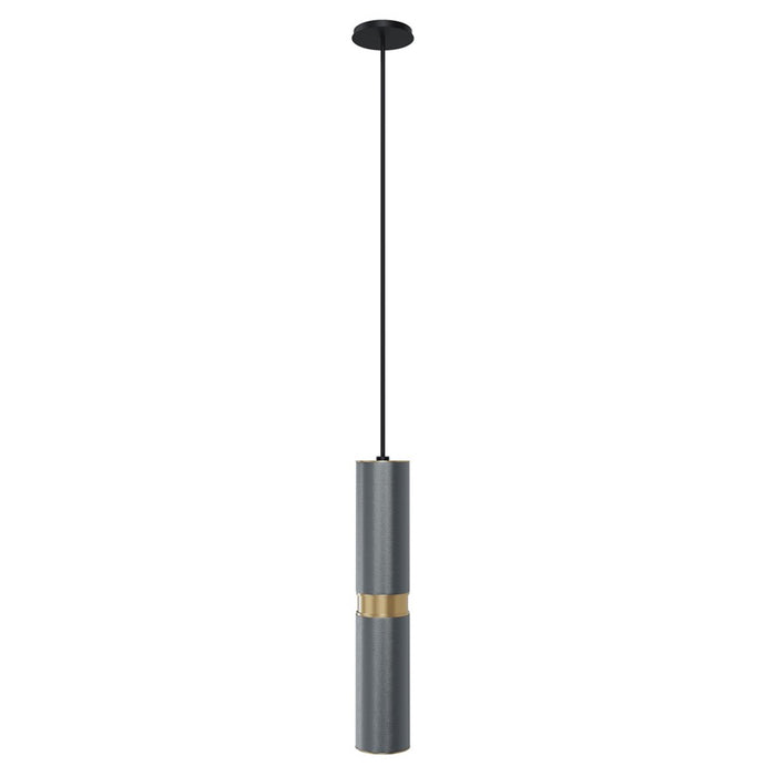 Avenue Lighting Cicada 1Lt 13" Pendant, KnurledLt Grey With Brass
