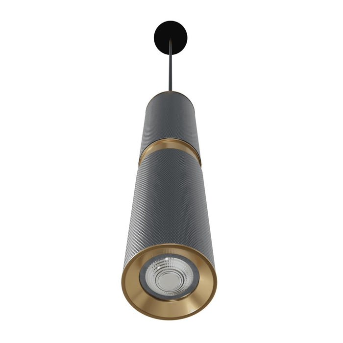 Avenue Lighting Cicada 1Lt 13" Pendant, KnurledLt Grey With Brass
