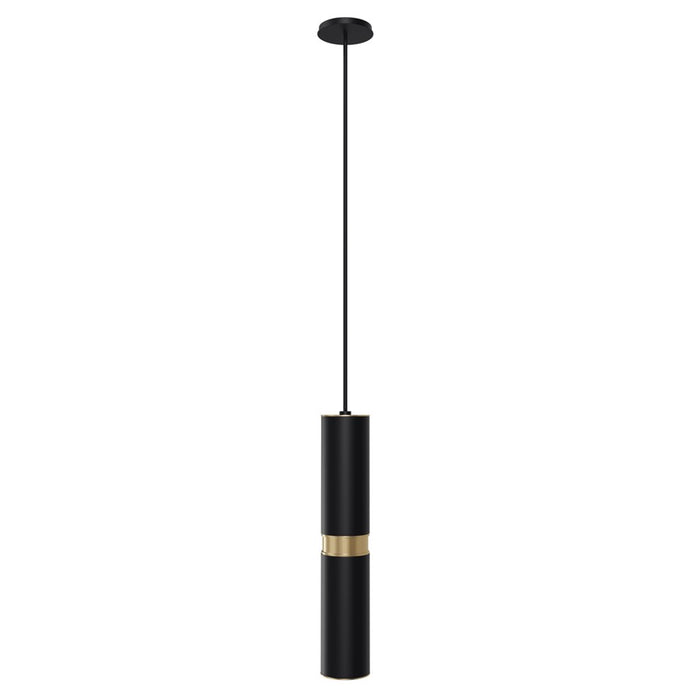 Avenue Lighting Cicada 1Lt 13" Pendant, Black With Knurled Brass - HF1078-BBK