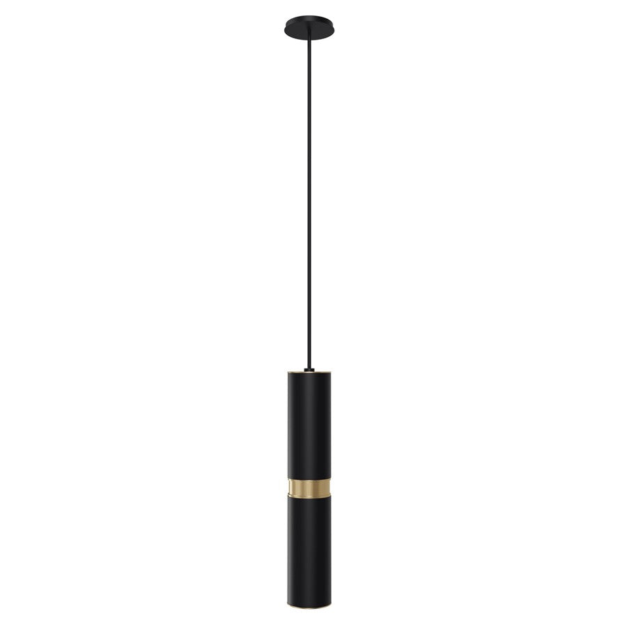 Avenue Lighting Cicada 1Lt 13" Pendant, Black With Knurled Brass - HF1078-BBK