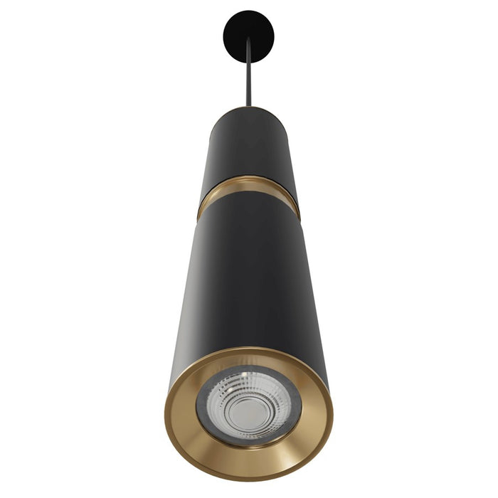 Avenue Lighting Cicada 1Lt 13" Pendant, Black With Knurled Brass