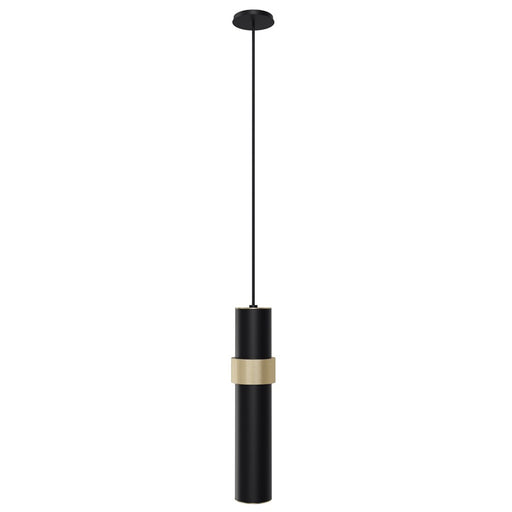 Avenue Lighting Cicada 1 Light 12" Pendant, Black, Knurled Brass - HF1079-BKB