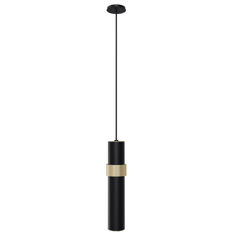 Avenue Lighting Cicada 12in 1-Light Pendant | Art Deco Black and Knurled Brass Aluminum | Kitchen Island & Dining Room | Model HF1079-BKB