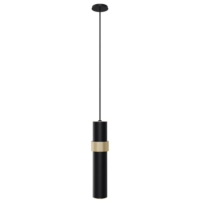 Avenue Lighting Cicada 1 Light 12" Pendant, Black, Knurled Brass - HF1079-BKB