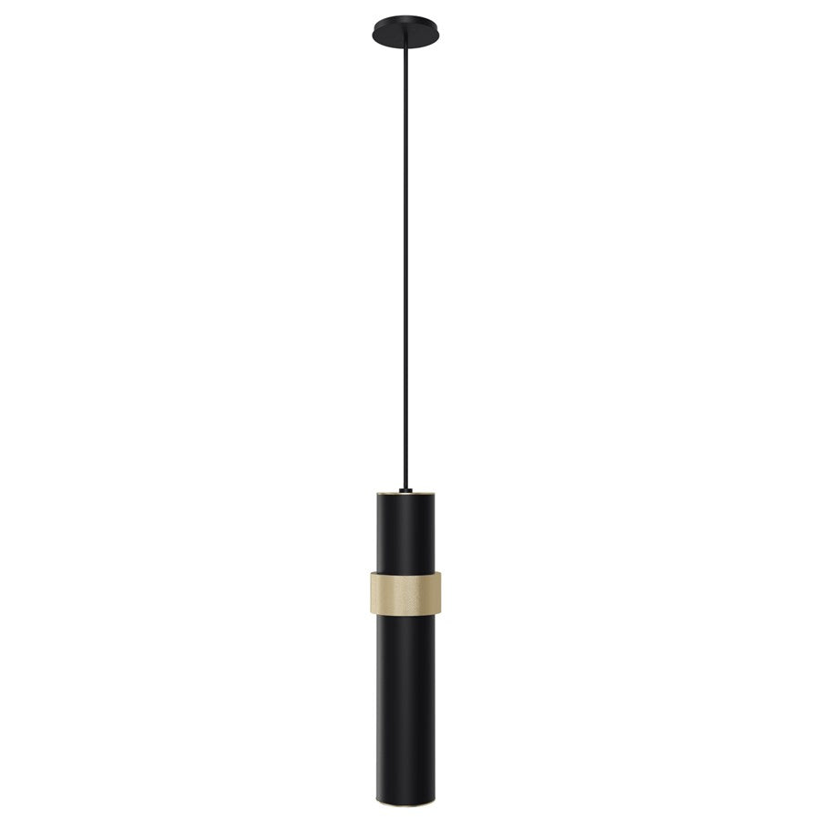 Avenue Lighting Cicada 1 Light 12" Pendant, Black, Knurled Brass - HF1079-BKB