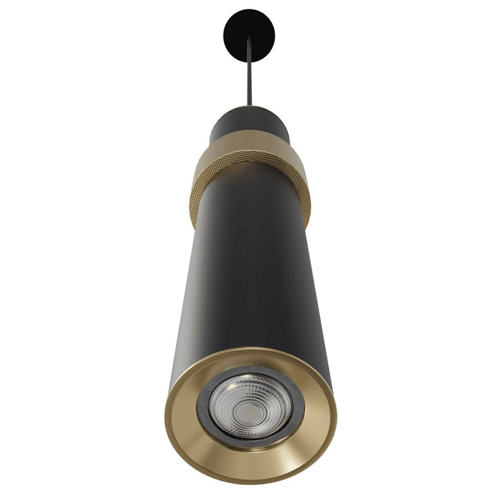 Avenue Lighting Cicada 1 Light 12" Pendant, Black, Knurled Brass