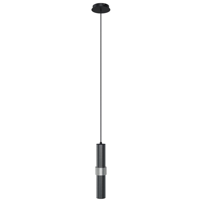 Avenue Lighting Cicada 15in 1-Light Pendant | Art Deco Dark Grey and Knurled Light Grey Aluminum | Kitchen Island & Dining Room | Model HF1080-LDG