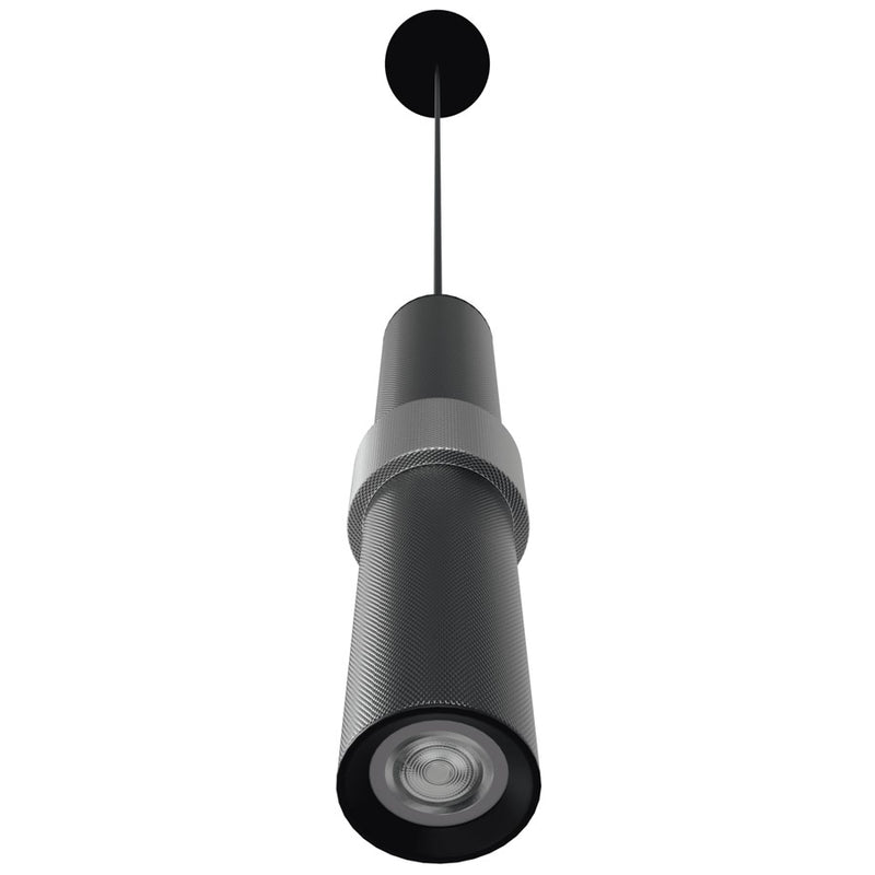 Avenue Lighting Cicada 1Lt 15" Pendant, Dark Grey/KnurledLt Grey