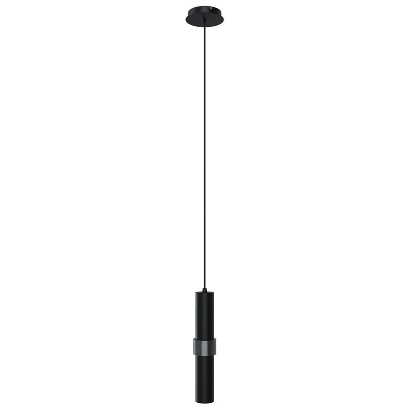 Avenue Lighting Cicada 1Lt 15" Pendant, Black With Knurled Black