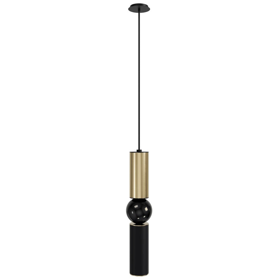 Avenue Lighting Cicada 1Lt 17" Pendant, Brushed Brass And Black - HF1091-BB-BK