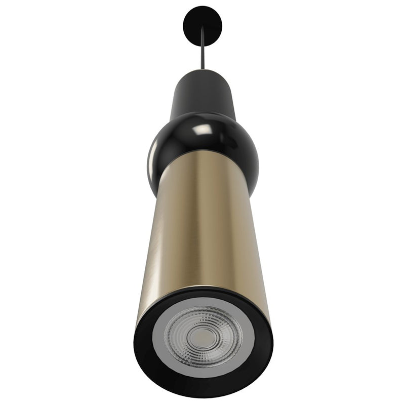 Avenue Lighting Cicada 17in 1-Light Pendant | Art Deco Black and Brushed Brass Aluminum | Kitchen Island & Dining Room | Model HF1091-BK-BB