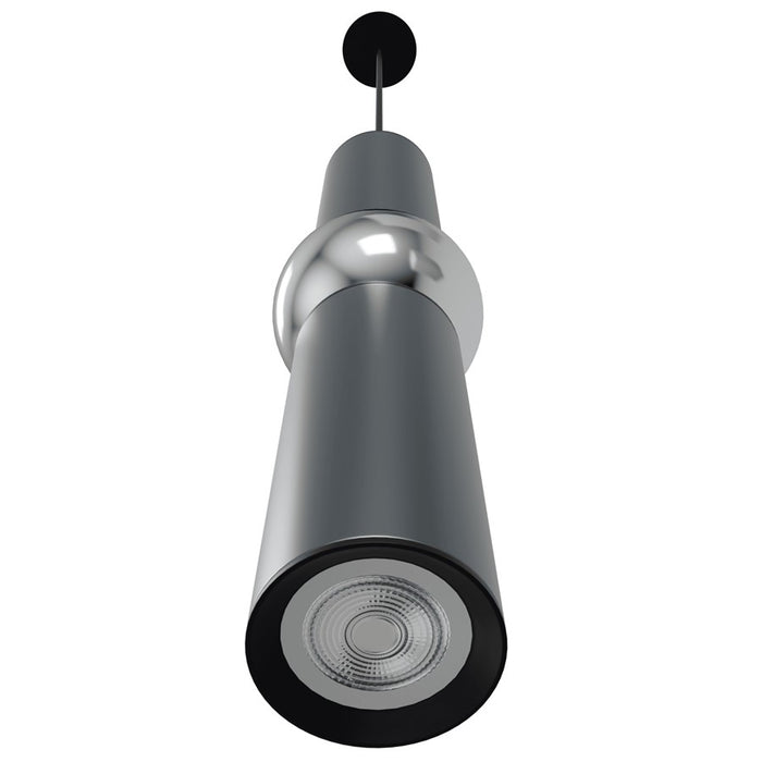 Avenue Lighting Cicada 1 Light 17" Pendant, Grey With Chrome