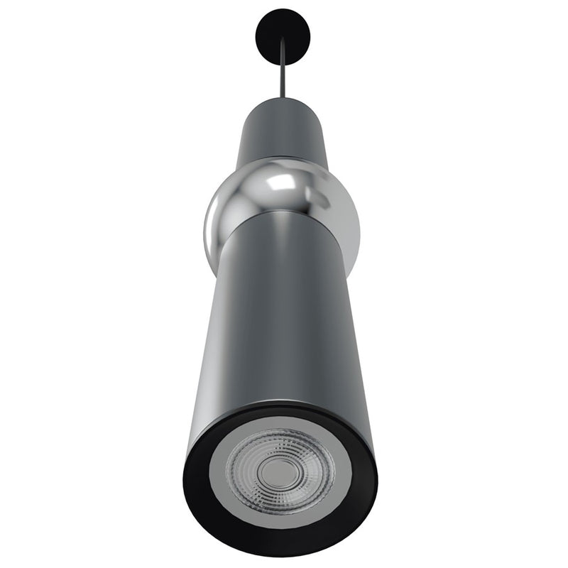 Avenue Lighting Cicada 17in 1-Light Pendant | Art Deco Grey and Chrome Aluminum | Kitchen Island & Dining Room | 4 x 4 x 17 in | Model HF1091-GRY