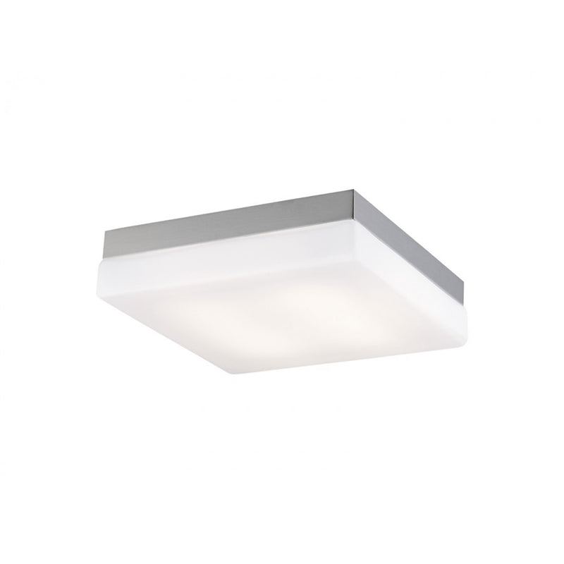 Avenue Lighting Cermack St. 9in 1-Light Flush Mount | Modern Brushed Nickel and Glass | Hallway & Bathroom | 9 x 9 x 2 in | Model HF1109-BN