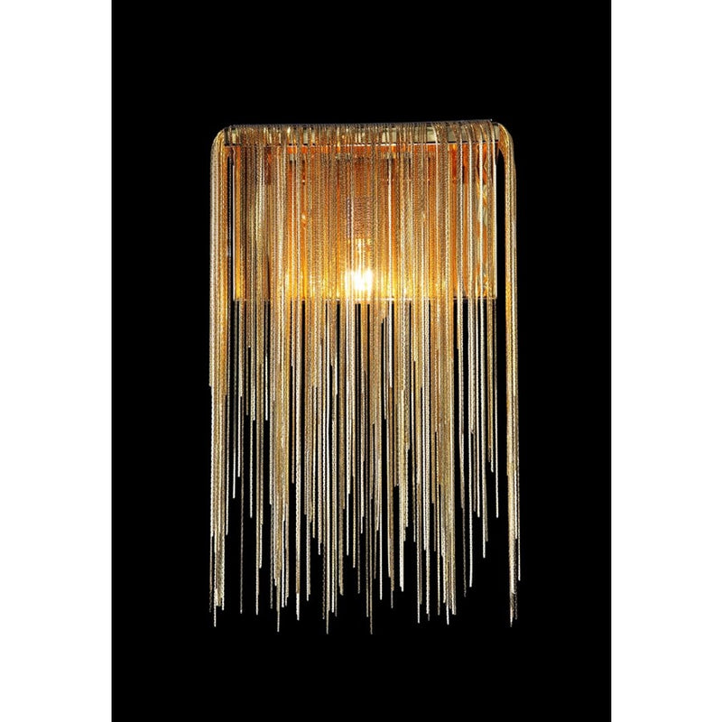 Avenue Lighting Fountain Ave. 14in 1-Light Wall Sconce | Glamorous Gold Brass/Steel | Hallway & Bedroom Ambient Light | 8 x 14 in | Model HF1200-G